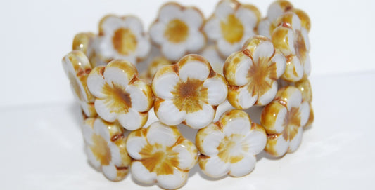 Table Cut Flower Beads Hibiscus, 21 Transparent Light Amethyst Travertin (21 21000 86800), Glass, Czech Republic
