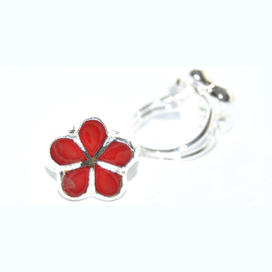 Adjustable Ring with Polished Czech Glass Bead, Flower 17 mm (G-20-C)
