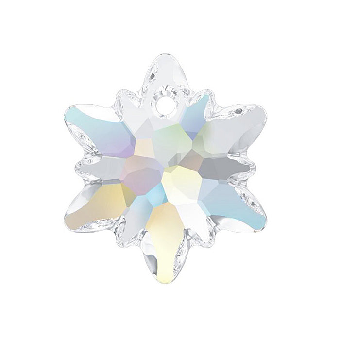 SWAROVSKI CRYSTALS pendant Edelweiss 6748 flower crystal stone with hole Crystal Ab Matte Edge Glass Austria