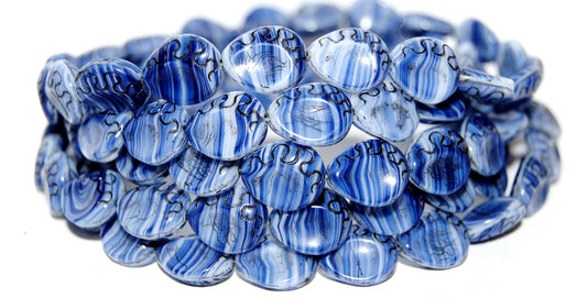 Tear Oval Pressed Glass Beads, (35010 23202), Glass, Czech Republic