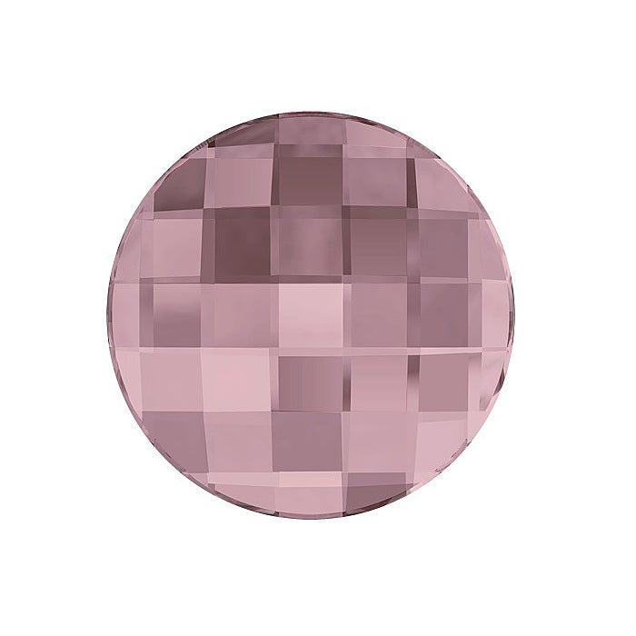 SWAROVSKI CRYSTAL Chessboard Circle Flat Back 2035 Crystal Antique Pink Glass Austria