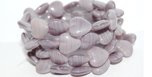 Heart Pressed Glass Beads, (26016B), Glass, Czech Republic