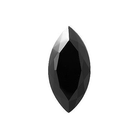 Navette Faceted Pointed Back (Doublets) Crystal Glass Stone, Black 1 Opaque (23980), Czech Republic