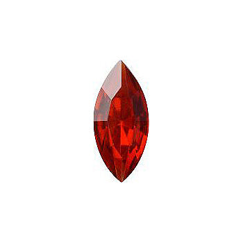 Navette Faceted Pointed Back (Doublets) Crystal Glass Stone, Red 3 Transparent With Chrome (90040-Chr), Czech Republic