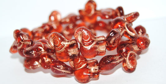 Elephant Animal Pressed Glass Beads, Transparent Pink 54200 (70100 54200), Glass, Czech Republic