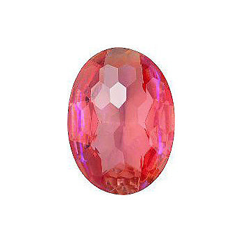 Oval Faceted Pointed Back (Doublets) Crystal Glass Stone, Pink 6 Mexico Opals (Mex-8), Czech Republic