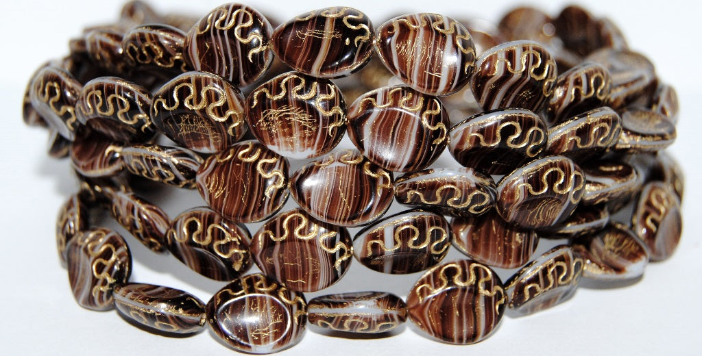 Tear Oval Pressed Glass Beads, (15010 54202), Glass, Czech Republic