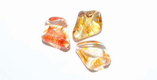 Leaf Lampwork Glass Handmade Beads, (I), Glass, Czech Republic