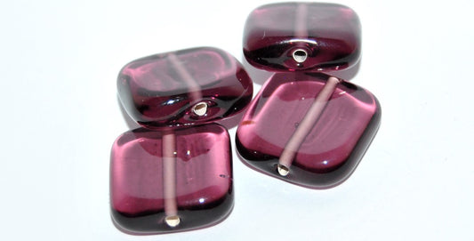 Czech Glass Hand Made Square Lampwork Beads, (C), Glass, Czech Republic