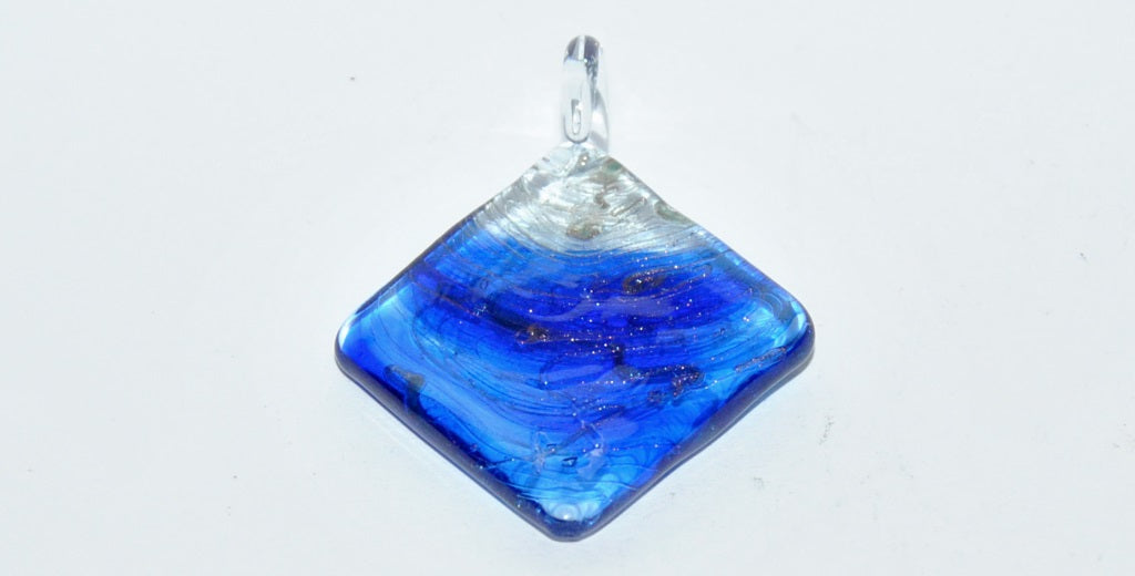 Czech Glass Hand Made Triangle Lampwork Pendant, (4330 C), Glass, Czech Republic