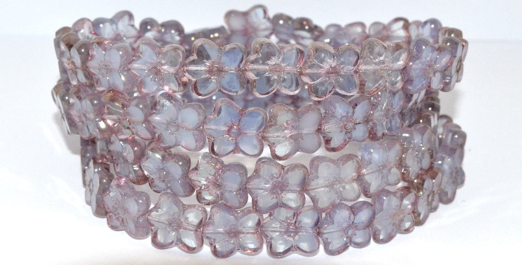 Table Cut Flower Beads Linum, 31013001 Luster Red Full Coated (31013001 14495), Glass, Czech Republic