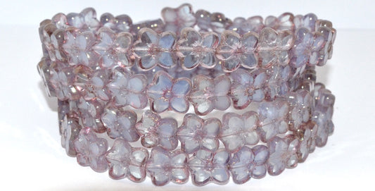 Table Cut Flower Beads Linum, 31013001 Luster Red Full Coated (31013001 14495), Glass, Czech Republic