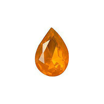 Pear Faceted Pointed Back (Doublets) Crystal Glass Stone, Orange 2 Transparent With Aluminium (90000-Al), Czech Republic