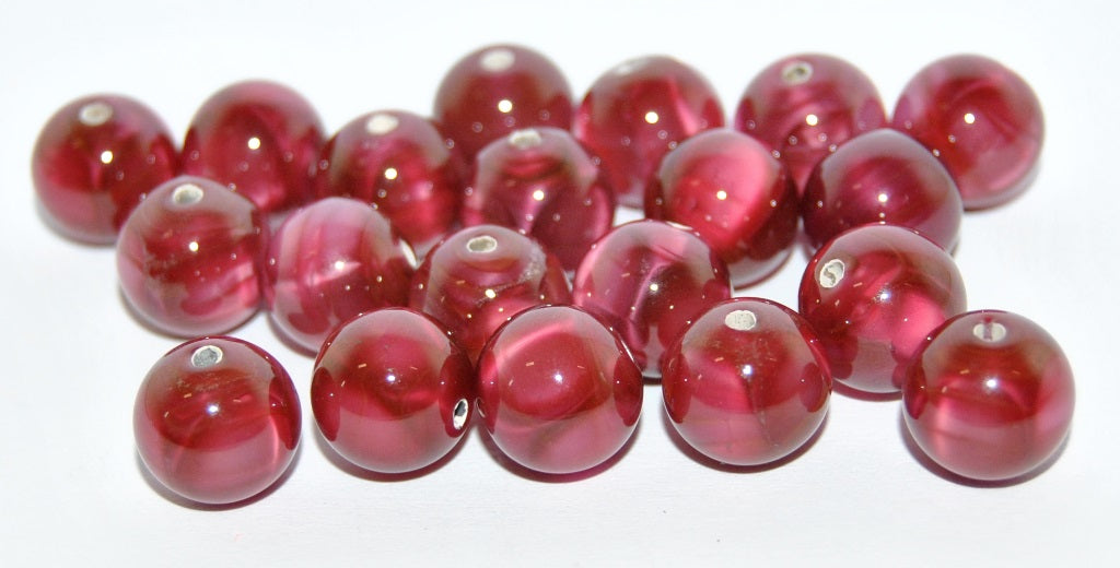 Czech Glass Hand Made Round Lampwork Beads With Aventurine, (10 C), Glass, Czech Republic