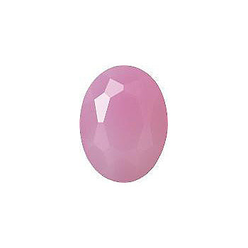 Oval Faceted Pointed Back (Doublets) Crystal Glass Stone, Pink 1 Opaque (71012-A), Czech Republic