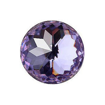Round Faceted Flat Back Crystal Glass Stone, Violet 21 Transparent With Gold Foil (20210-Gf), Czech Republic