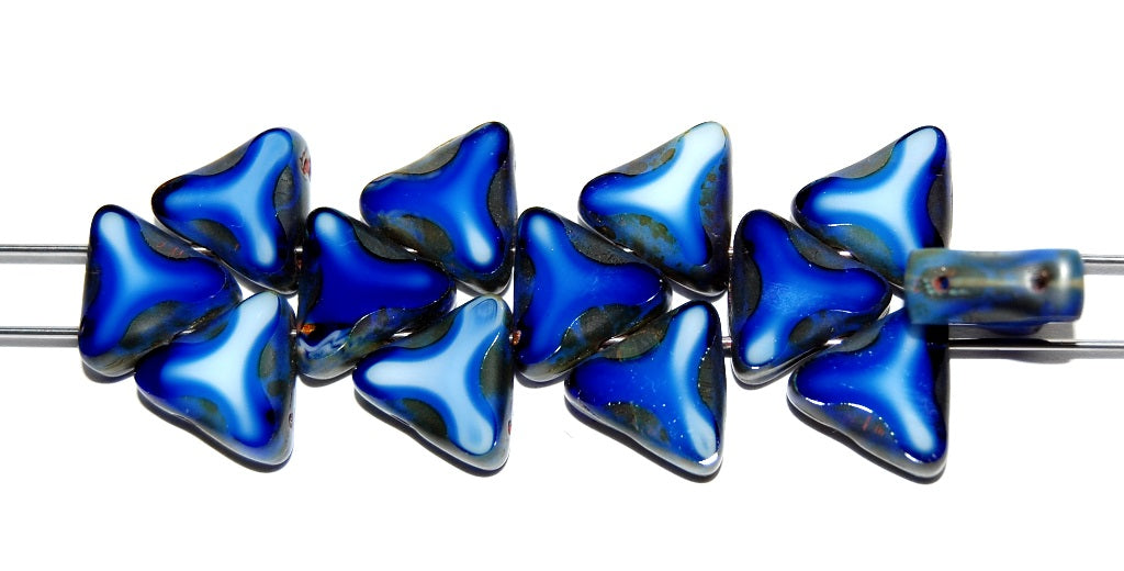 Table Cut Triangle Beads With 2 Holes, 2Hole 37005 Travertin (2Hole 37005 86800), Glass, Czech Republic