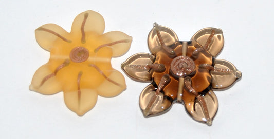 Czech Glass Hand Made Flower Lampwork Beads, (3632 C), Glass, Czech Republic