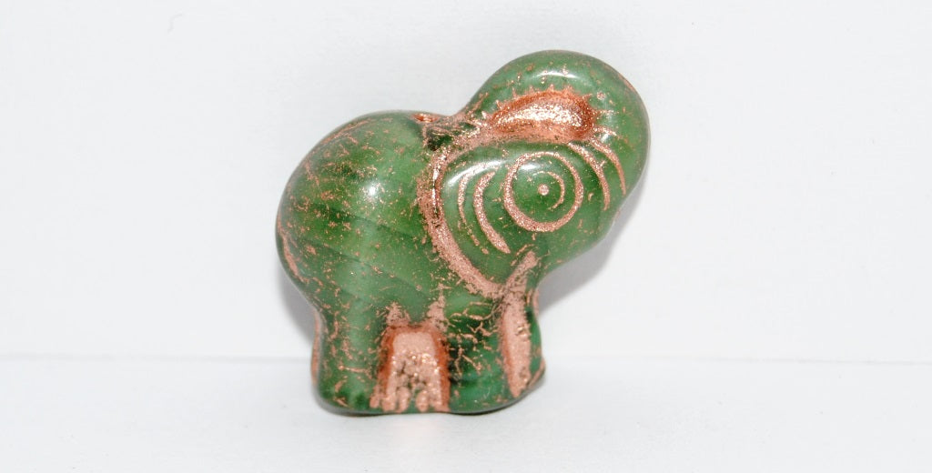 Elephant Animal Pressed Glass Beads, (56100 54200), Glass, Czech Republic