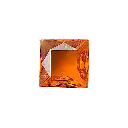 Square Faceted Pointed Back (Doublets) Crystal Glass Stone, Orange 3 Transparent (10070), Czech Republic