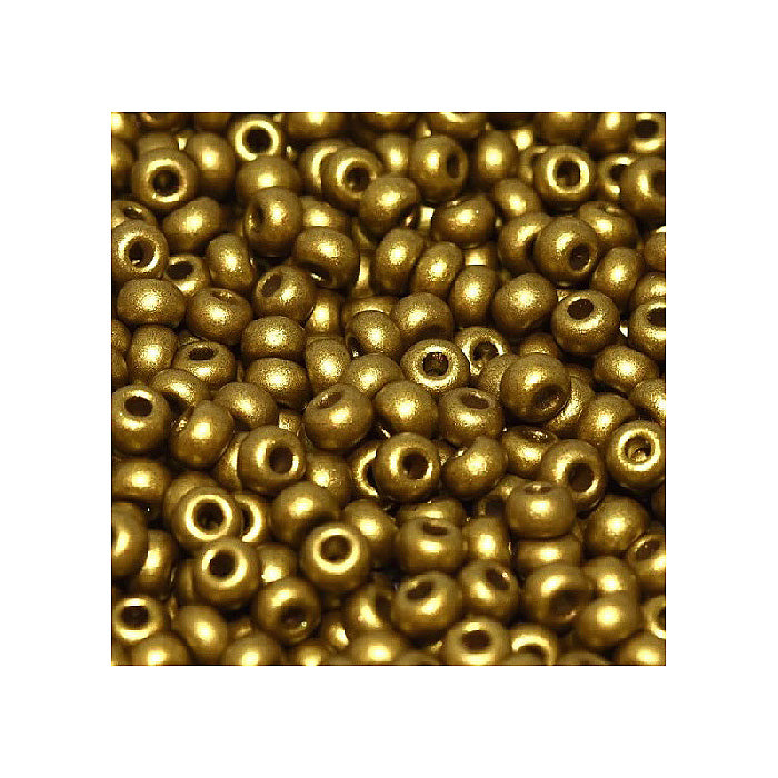 Rocailles PRECIOSA seed beads Brass Dyed Glass Czech Republic