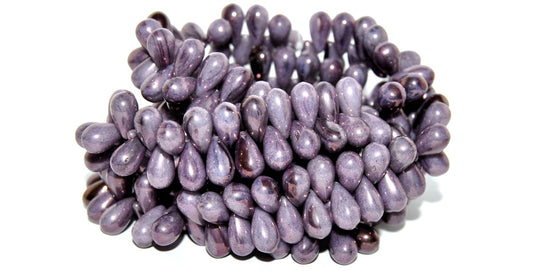 Pear Drop Pressed Glass Beads, 24020300 Purple (24020300 15726), Glass, Czech Republic