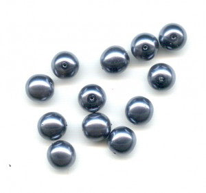Imitation pearl glass beads round Dark Gray Glass Czech Republic