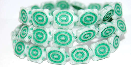 Spiral Turtle Pressed Glass Beads, (46006 46450), Glass, Czech Republic