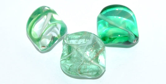 Leaf Lampwork Glass Handmade Beads, Matte (M), Glass, Czech Republic