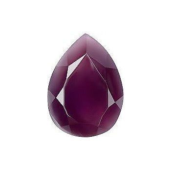 Pear Faceted Pointed Back (Doublets) Crystal Glass Stone, Violet 13 Milky Colours (24020-20040-K), Czech Republic