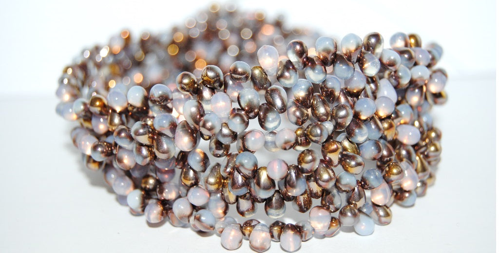 Pear Drop Pressed Glass Beads, (1000 27101), Glass, Czech Republic