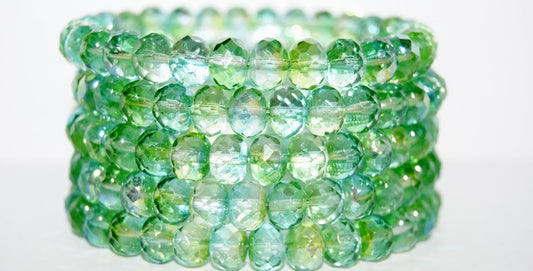 Faceted Special Cut Rondelle Fire Polished Beads, 48110 (48110), Glass, Czech Republic