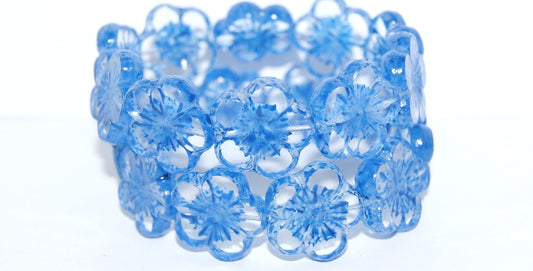 Table Cut Flower Beads Hibiscus, (21 43611 Lava Glass), Glass, Czech Republic