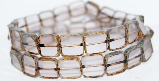 Table Cut Square Beads, 1313 Transparent Light Amethyst 66800 (1313 20020 66800), Glass, Czech Republic