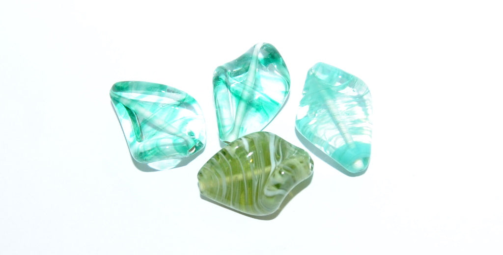 Leaf Lampwork Glass Handmade Beads, (D), Glass, Czech Republic