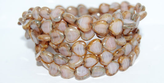Table Cut Heart Beads, (25000 43400), Glass, Czech Republic