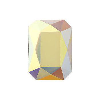 Octagon Faceted Pointed Back (Doublets) Crystal Glass Stone, Yellow 9 Opaque With Ab, Polished (71100-C-Abp), Czech Republic