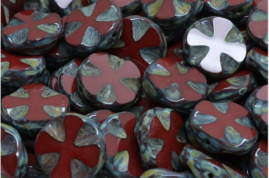 Table Cut Cross Beads, 93300 Stain Strong (93300 86805), Glass, Czech Republic