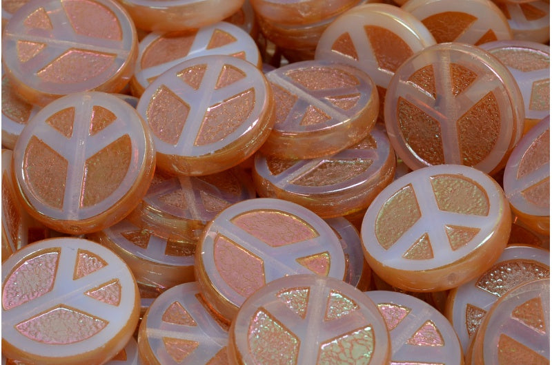 Table Cut Peace Beads, 1000 Jet Black Full Apricot (1000 29123), Glass, Czech Republic