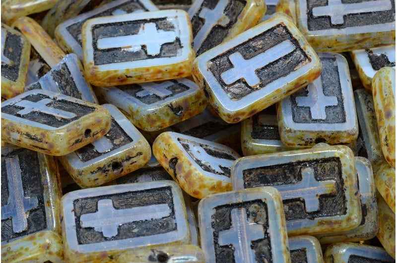 Table Cut Cross Beads, 1000 Travertin 46441 (1000 86800 46441), Glass, Czech Republic