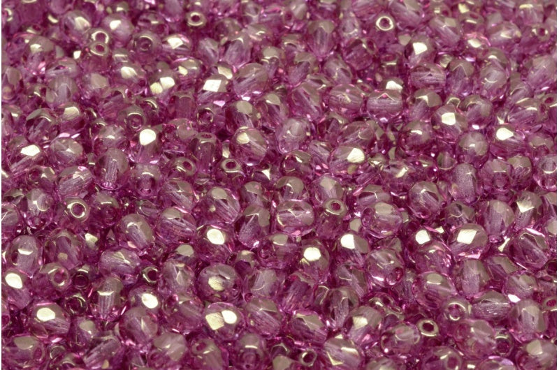 Fire Polish Faceted Round Beads, Crystal Luster Lila (00030-14494), Glass, Czech Republic