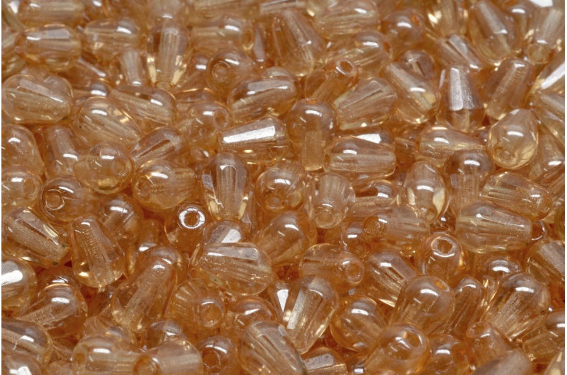 Fire Polish Faceted Teardrop Beads, Crystal Luster Brown Full Coated (00030-14413), Glass, Czech Republic
