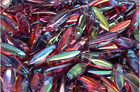 2-Hole Dagger Beads, Crystal 48113 (00030-48113), Glass, Czech Republic
