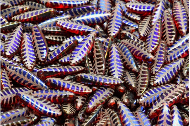 Dagger Beads, Ruby Red 29903 L L (90080-29903-L-L), Glass, Czech Republic