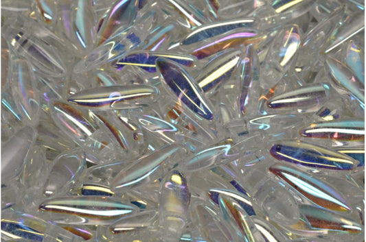 2-Loch-Dolchperlen, Crystal Ab (00030-28701), Glas, Tschechische Republik