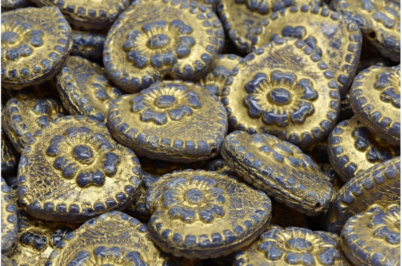 玫瑰心形串珠，透明浅紫水晶镀金 (21000-54302)，玻璃，捷克共和国