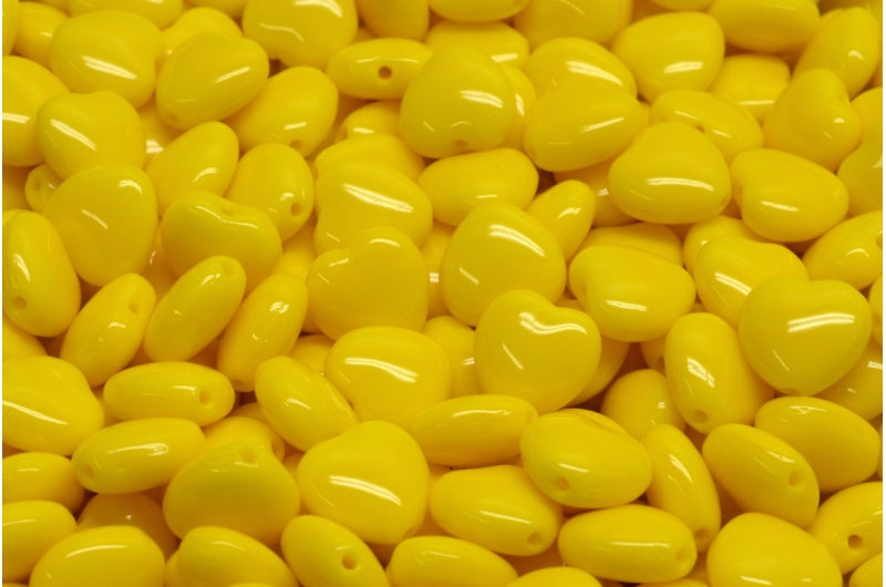 ハートビーズ、イエロー（83120）、ガラス、チェコ共和国