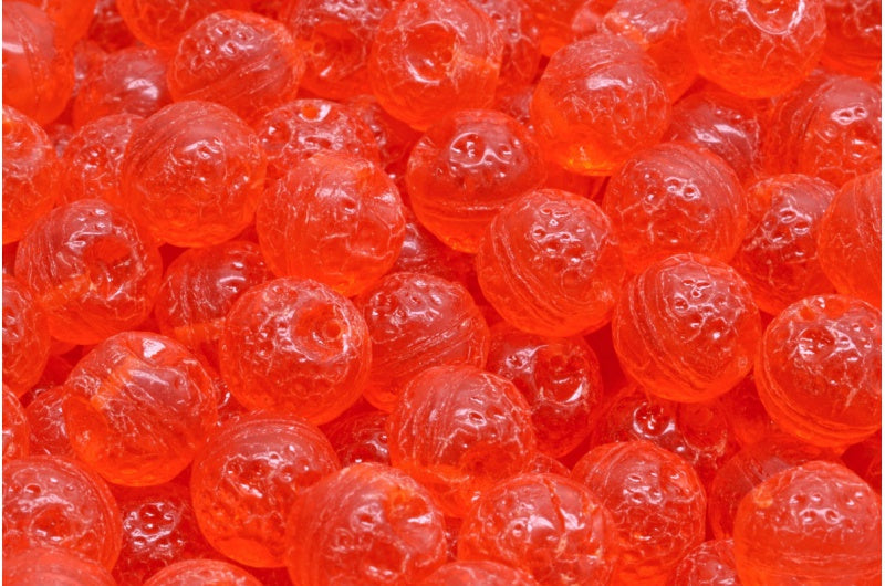 Orange Beads, Transparent Orange (90030), Glass, Czech Republic