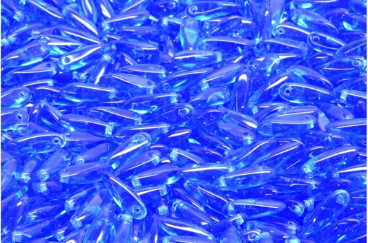 匕首珠，透明蓝色 (30060)，玻璃，捷克共和国