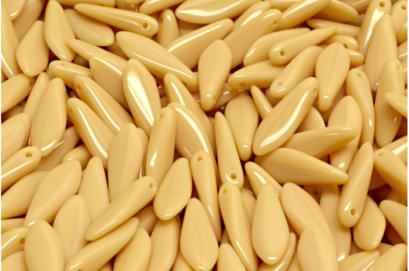 匕首珠，米色 (13020)，玻璃，捷克共和国